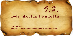 Ivánkovics Henrietta névjegykártya