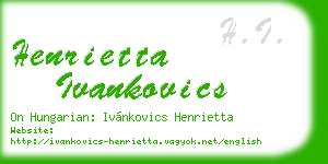 henrietta ivankovics business card